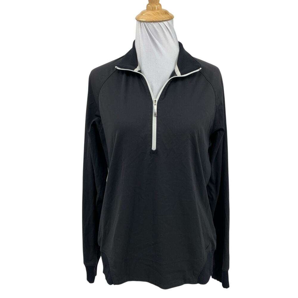 Nike Shirt Womens M Medium Black Golf Fit Dry Half Zip Long Sleeve Quick Dry
